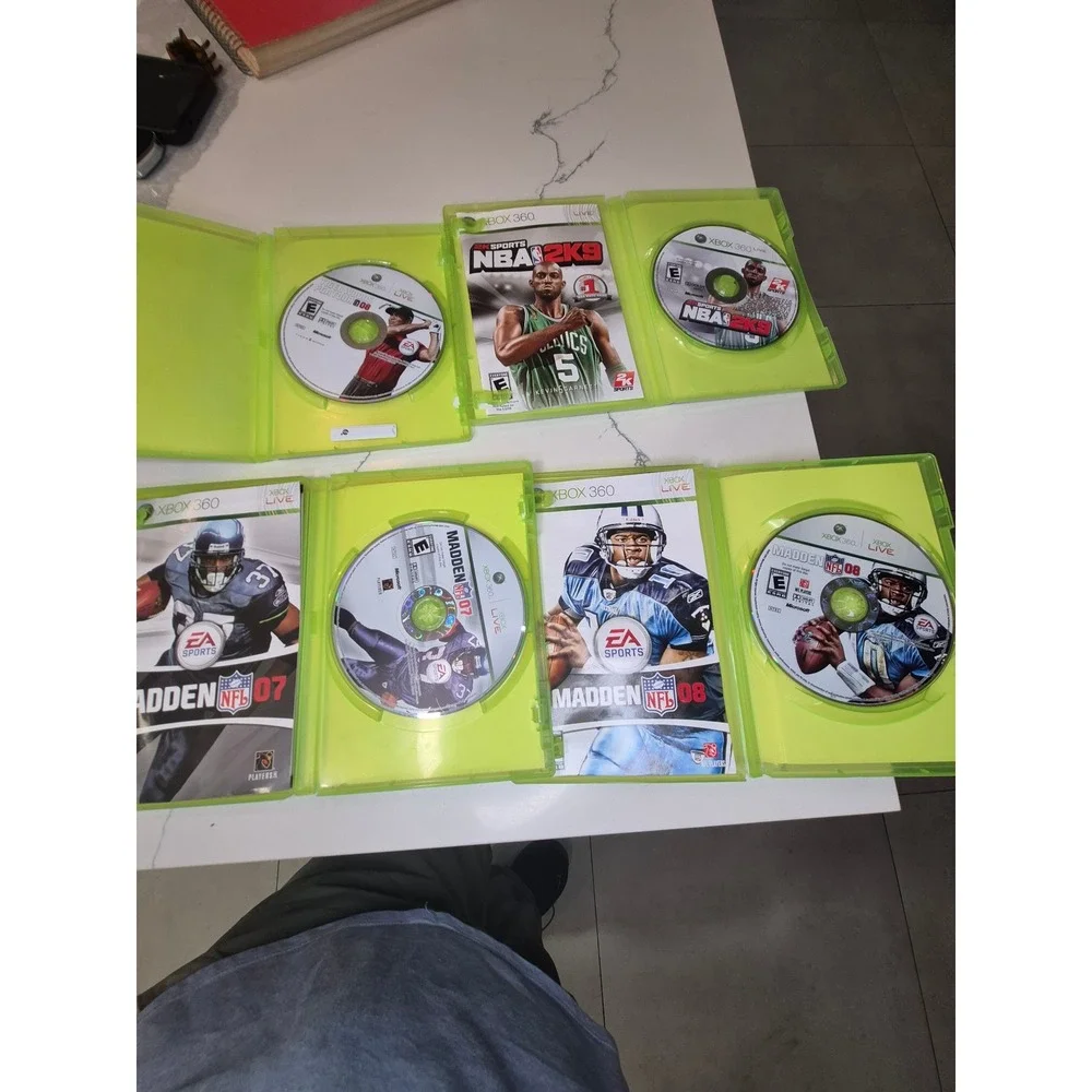 Xbox 360 Games Lot - Madden 07 08 NBA 2K9 Tiger Woods PGA Tour 08‎ Sports